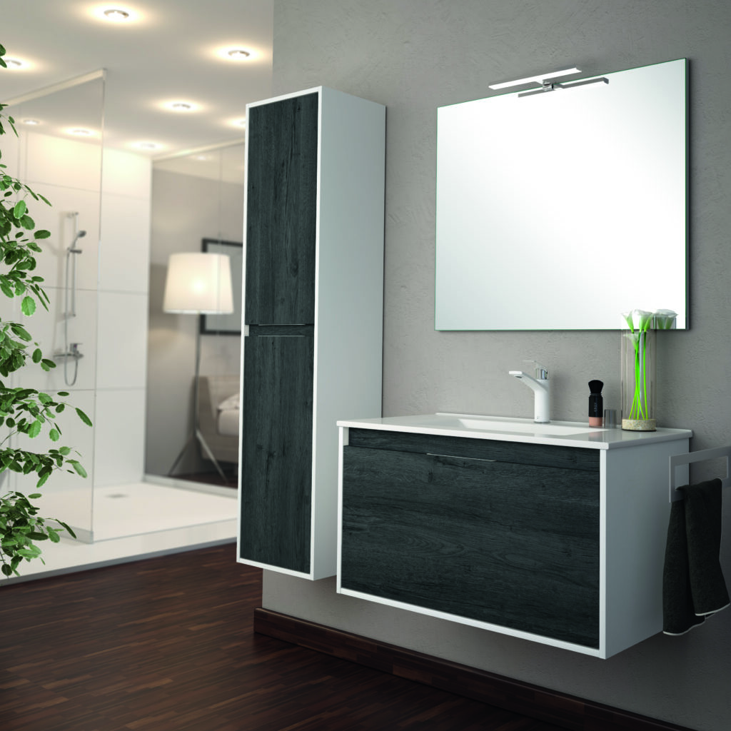 Meuble Salle De Bain Vicco Emma 4 Pièces – Blanc Et Chêne Sonoma, Rangement Complet