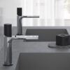 MITIGEUR DE LAVABO TUBE NOIR ET CHROME – Image 2
