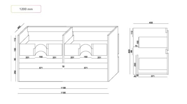 MEUBLE DE SALLE DE BAIN DOUBLE VASQUE GAROS – Image 7