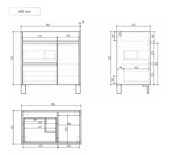MEUBLE DE SALLE DE BAIN SUR PIEDS DANDY – Image 9