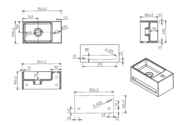 LAVE MAIN VASQUE ISIS RECTANGLE – Image 12