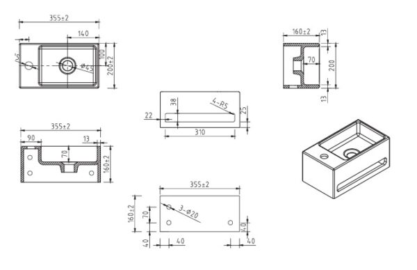 LAVE MAIN VASQUE ISIS RECTANGLE – Image 13