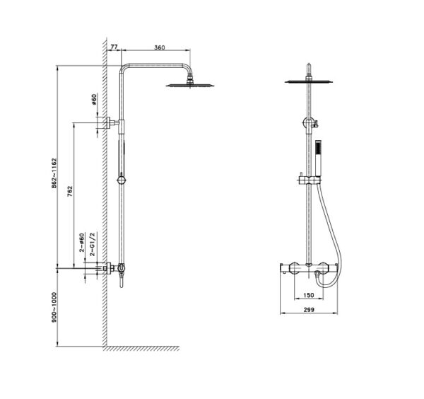 COLONNE DE DOUCHE THERMOSTATIQUE HANAE – Image 7