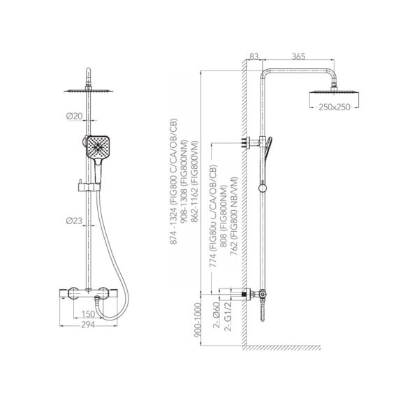 COLONNE DE DOUCHE THERMOSTATIQUE FIGARO – Image 13