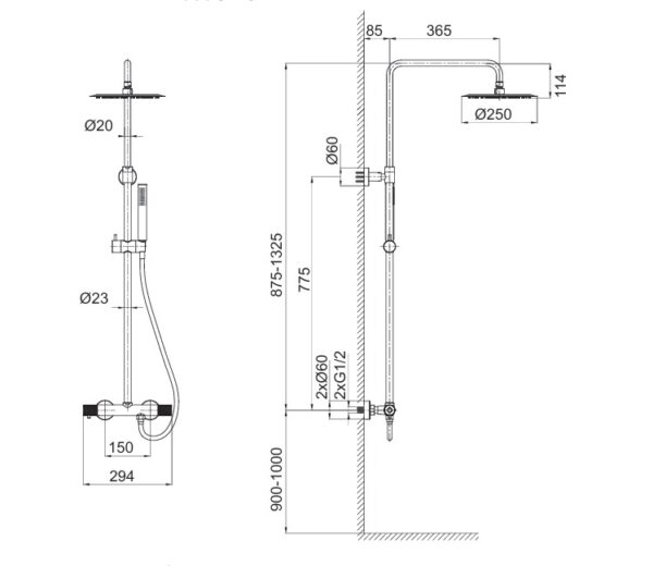 COLONNE DE DOUCHE THERMOSTATIQUE DRAKAR – Image 7