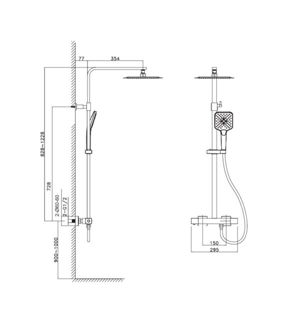 COLONNE DE DOUCHE THERMOSTATIQUE GRAFIK – Image 6