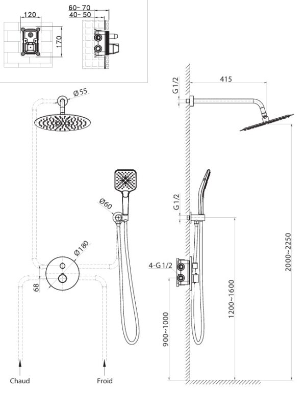 KIT ENSEMBLE ENCASTRE ROND – Image 6
