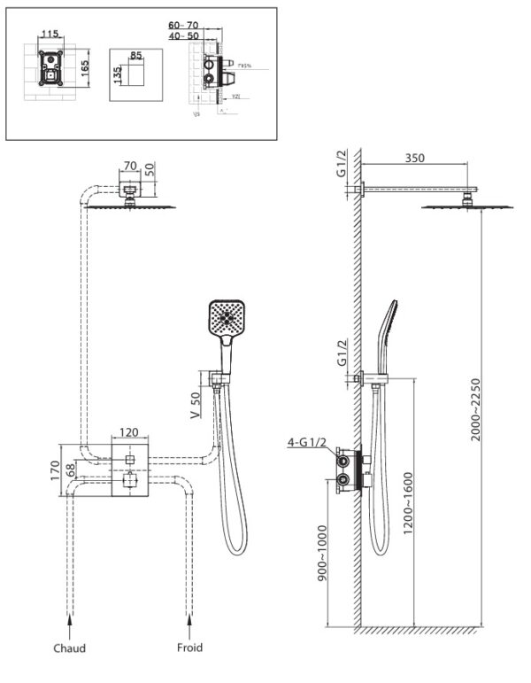 KIT ENSEMBLE ENCASTRE CARRE – Image 6